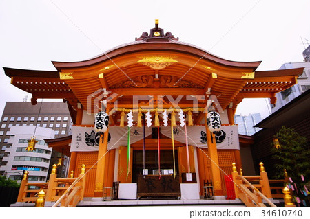 Tokyo Sutengu Shrine Honden Chuo Ku Tokyo Stock Photo