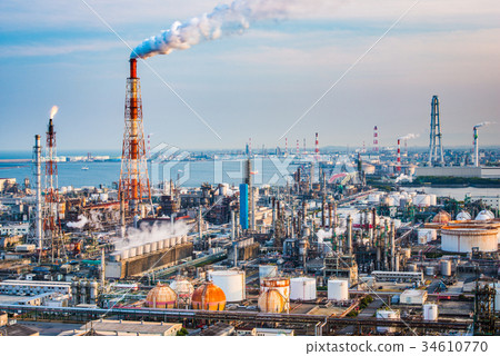 Factories in Yokkaichi, Japan. Factories in Yokkaichi, Japan. 34610770