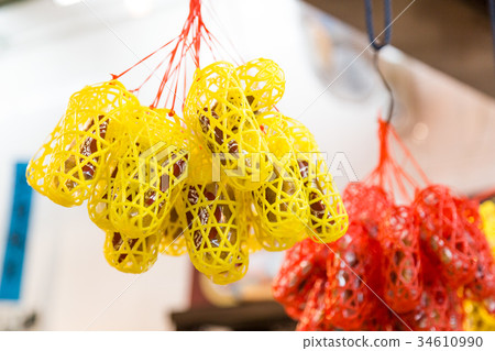 Chinese mid-autumn festive piggy biscuit in basket 34610990