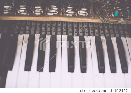 Old retro unnecessary faulty musical synthesizer 34612122