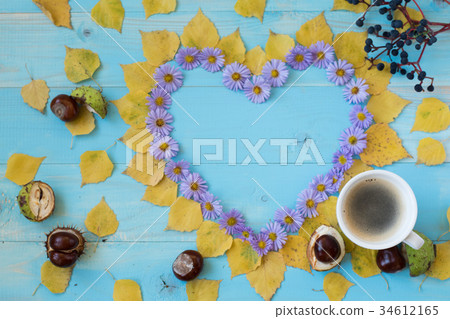 autumn coffee background 34612165