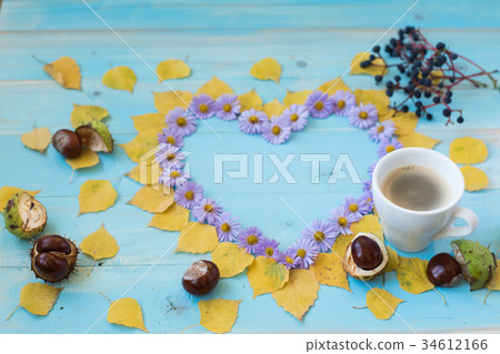 autumn coffee background 34612166