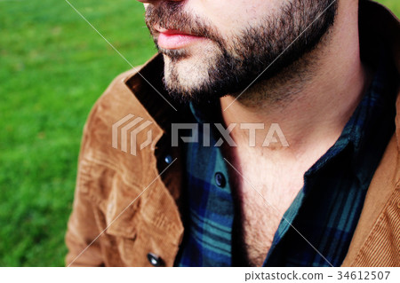 Male Sexy Chicks And Chest Hair Stock Photo