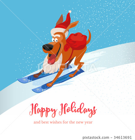 Skiing cute dog icon Skiing cute dog icon 34613691