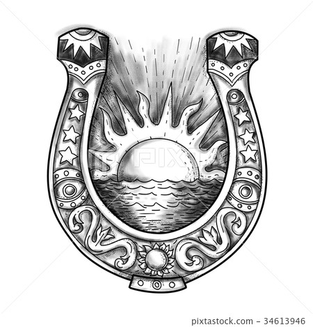 Horseshoe Sun and Sea Tattoo Horseshoe Sun and Sea Tattoo 34613946
