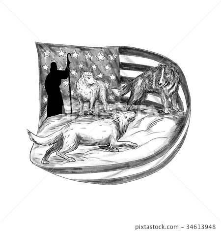 Sheepdog Protect Lamb from Wolf Tattoo Sheepdog Protect Lamb from Wolf Tattoo 34613948