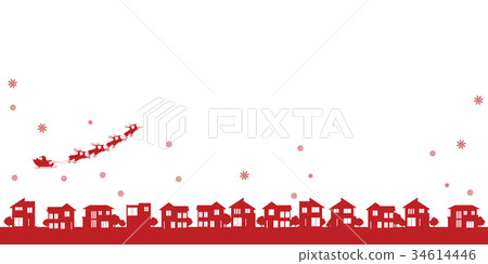 Christmas image (cityscape and Santa Claus) 34614446