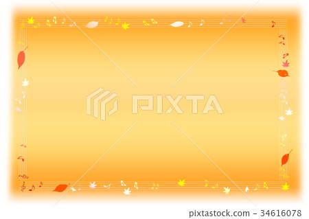 背景material_autumn frame_dead離開和音符 34616078