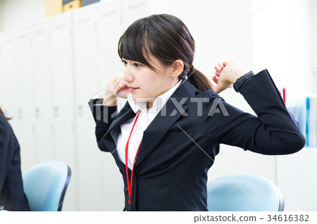 女性僱員OL商人Salaryman計算機辦公室圖像企業圖像 34616382