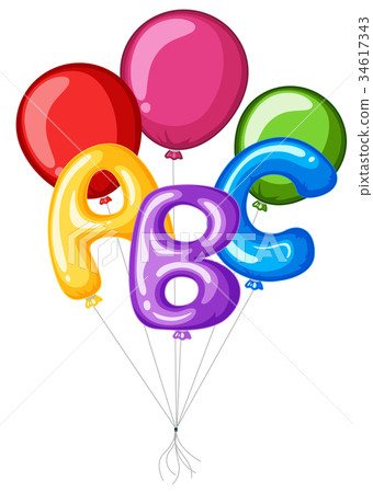 Colorful balloons with alphabet abc 34617343
