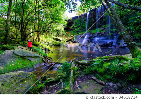 tranquil waterfall, Phu Kradueng National Park  34618714