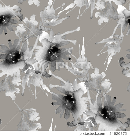 Seamless summer pattern with watercolor flowers Seamless summer pattern with watercolor flowers 34620873