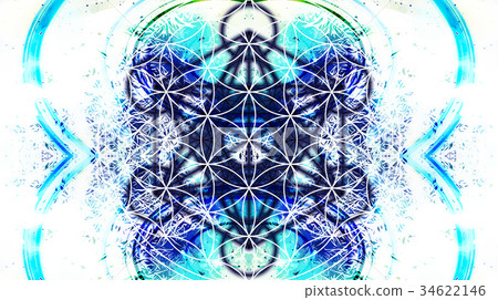 Light merkaba and Flower of life on abstract color Light merkaba and Flower of life on abstract color 34622146