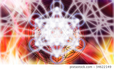 Light merkaba on abstract color background. Sacred Light merkaba on abstract color background. Sacred 34622149