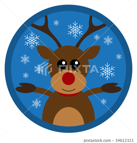 Christmas funny deer flat design Christmas funny deer flat design 34622321