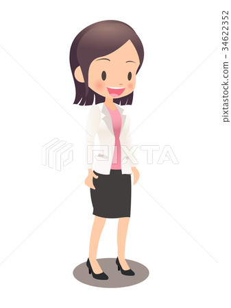 衣服形狀的年輕女性僱員 衣服形狀的年輕女性僱員 34622352