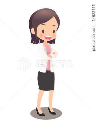 Young female office worker in suit with arms crossed Young female office worker in suit with arms crossed 34622355