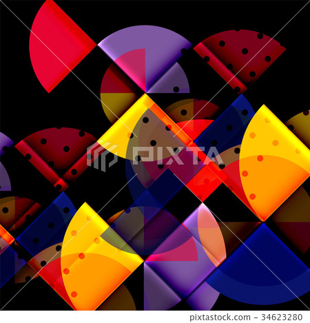 Circle elements on black background 34623280