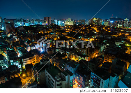 Seoul Gangnam District Night View (Korea) 34623907