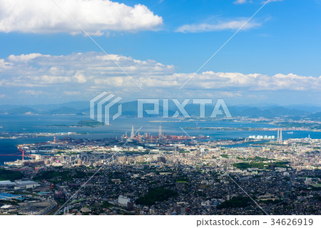  View from Mt. Disakurayama in summer [Tohata Ward, Kitakyushu City, Kokura Ward] 34626919