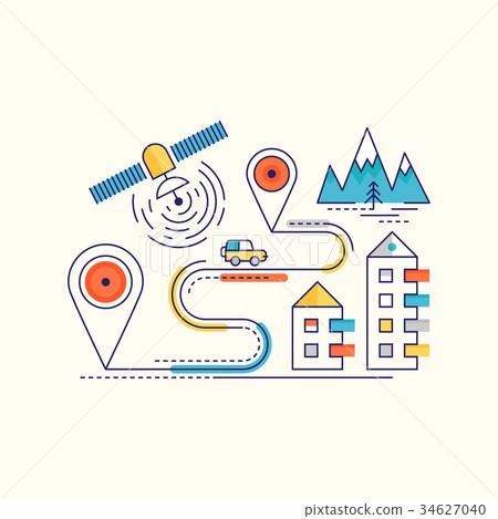Vector Travel Concept. GPS Navigation Infographic 34627040