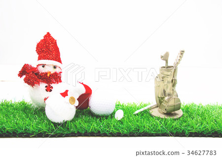 Golf ball with Christmas decoration  Golf ball with Christmas decoration  34627783