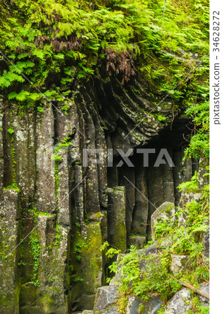Miyazaki, a hermit's rock in Takachiho Gorge 34628272