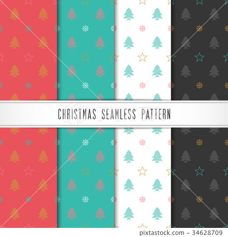 Christmas and happy new year pattern set. Christmas and happy new year pattern set. 34628709