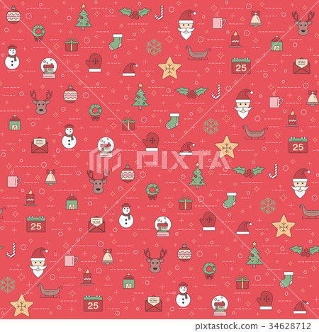 Christmas and happy new year pattern. 34628712