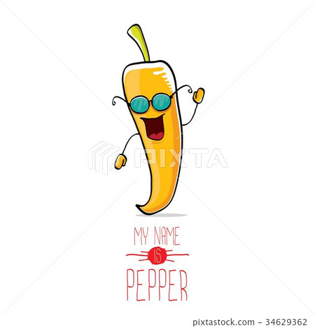 vector funny cartoon orange pepper character 34629362