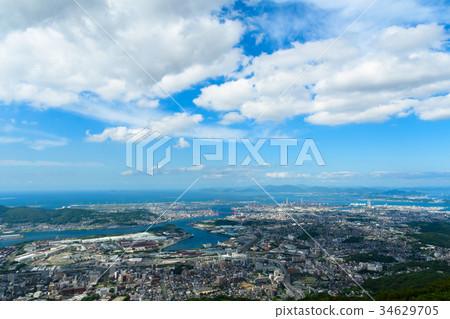  從Serakurayama夏天的景色[北九州市全景] 34629705