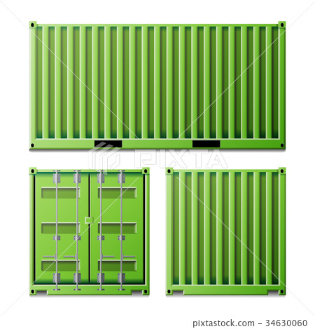 Green Cargo Container Vector. Freight Shipping 34630060