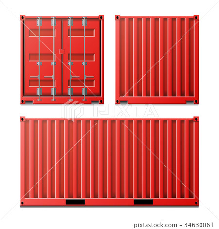 Red Cargo Container Vector. Classic Cargo 34630061