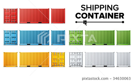 Shipping Cargo Container Set Vector. Freight 34630063