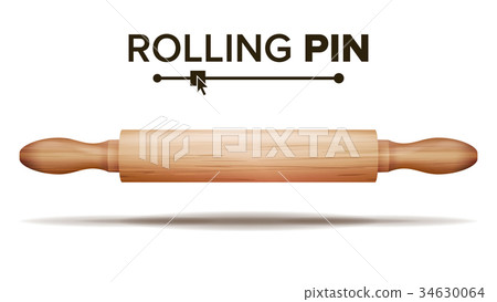 Wooden Rolling Pin Vector. Bakery Concept 34630064