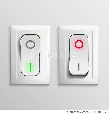Toggle Switch Vector. Plastic Switches With On Toggle Switch Vector. Plastic Switches With On 34630107