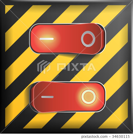 Realistic Toggle Switch Vector. Danger Background - Stock Illustration ...