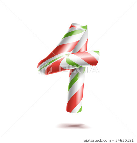 4, Number Four Vector. 3D Number Sign. Figure 4 In 34630181