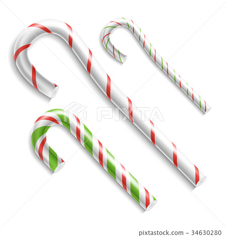 Candy Cane Vector. Christmas Candy Cane. Realistic 34630280
