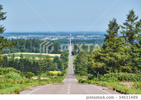 北海道通往大海的直道 34631489