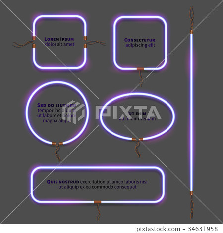 Neon vector frame set - Stock Illustration [34631958] - PIXTA