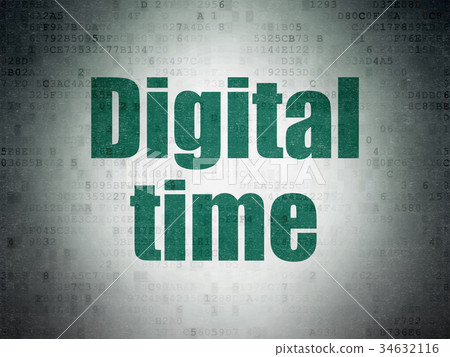 Time concept: Digital Time on Digital Data Paper Time concept: Digital Time on Digital Data Paper 34632116