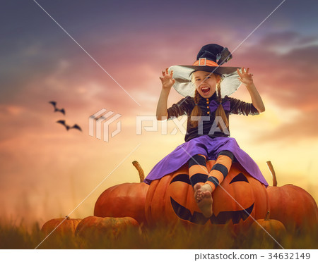 witch with pumpkins witch with pumpkins 34632149