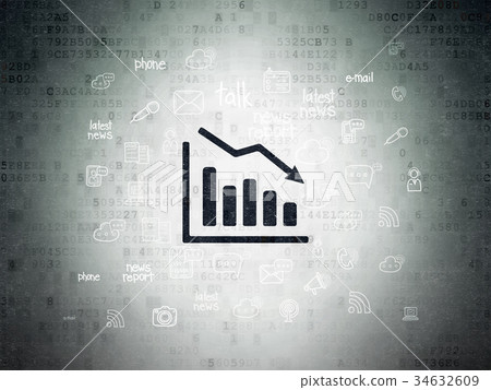News concept: Decline Graph on Digital Data Paper News concept: Decline Graph on Digital Data Paper 34632609