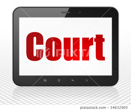 Law concept: Tablet Pc Computer with Court on Law concept: Tablet Pc Computer with Court on 34632905