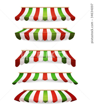 Italian Striped Awnings For Market Store Italian Striped Awnings For Market Store 34634897