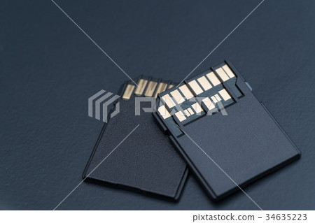 sd card on black background sd card on black background 34635223