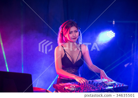 Young people are celebrating the night party entertainment. Young people are celebrating the night party entertainment. 34635501