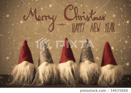 Gnomes, Merry Christmas And Happy New Year 34635668