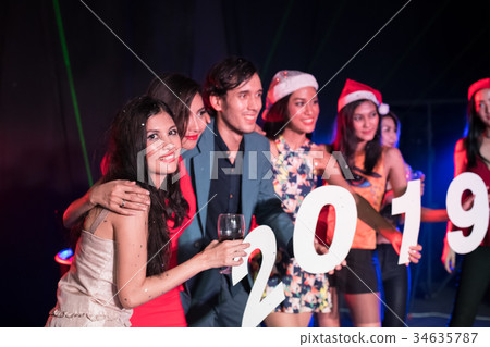 Young people are celebrating the night party entertainment. Young people are celebrating the night party entertainment. 34635787